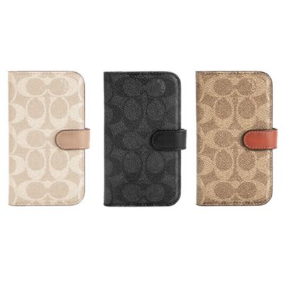 COACH iPhone12mini Folio Case - Signature C ホワイト