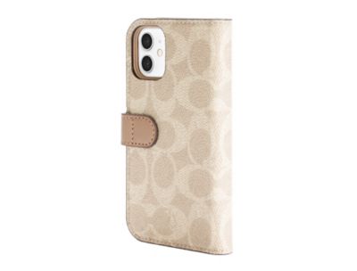 COACH iPhone12mini Folio Case - Signature C ホワイト