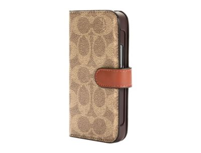 COACH iPhone12mini Folio Case - Signature C ホワイト