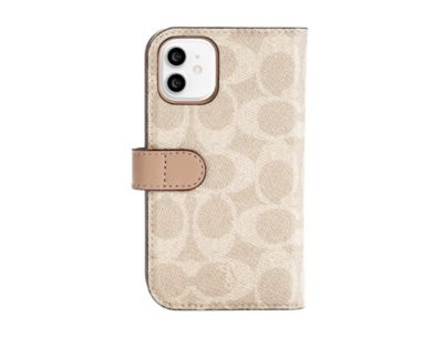 COACH iPhone12mini Folio Case - Signature C ホワイト