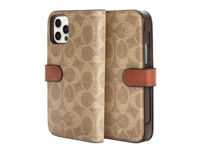 COACH iPhone12Pro/iPhone12 Folio Case - Signature C ブラック