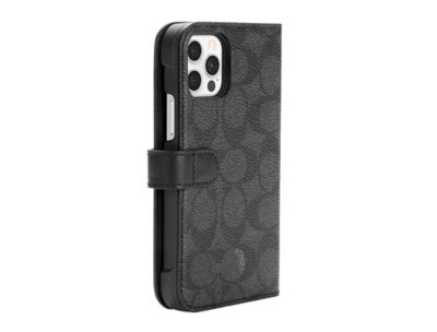 COACH iPhone12Pro/iPhone12 Folio Case - Signature C ブラック