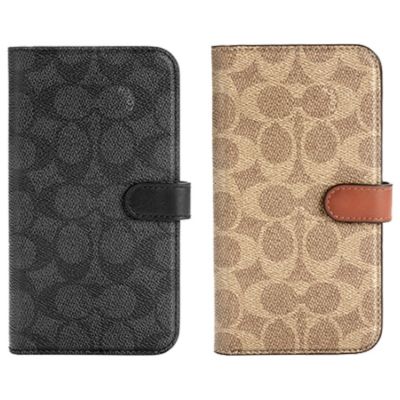 COACH iPhone12ProMax Folio Case - Signature C ブラック