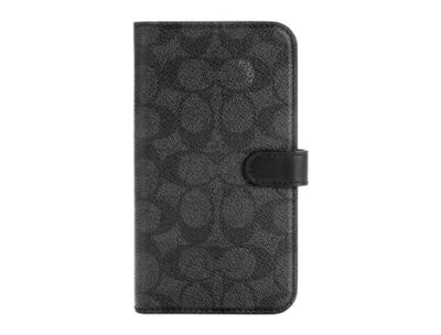 COACH iPhone12ProMax Folio Case - Signature C ブラック