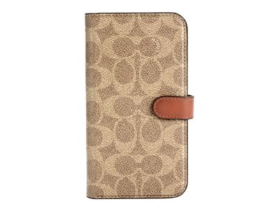 COACH iPhone12ProMax Folio Case - Signature C ブラック