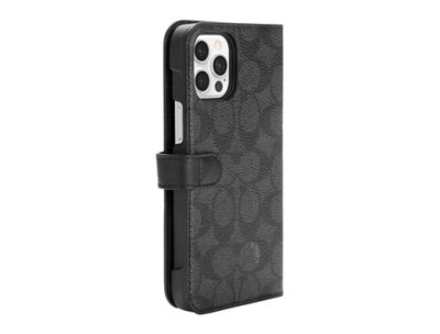 COACH iPhone12ProMax Folio Case - Signature C ブラック