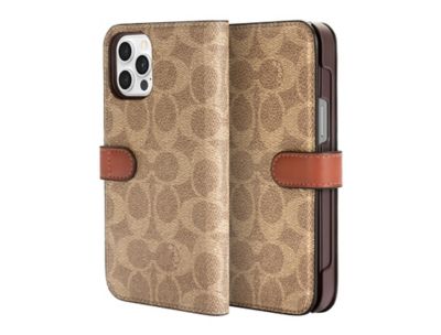 COACH iPhone12ProMax Folio Case - Signature C ブラック