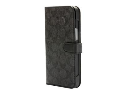 COACH iPhone12ProMax Folio Case - Signature C ブラック