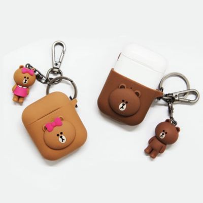 Line Friends Airpods シリコンケース フィギュアキーホルダー付き ラインフレンズ