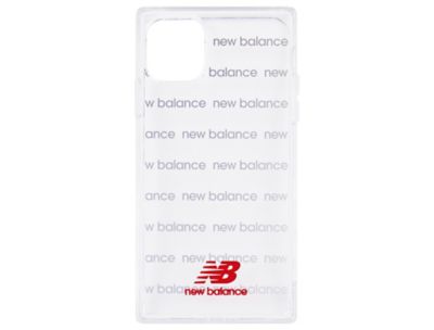New Balance Iphone11 スクエア型tpuクリアケース ロゴボーダー